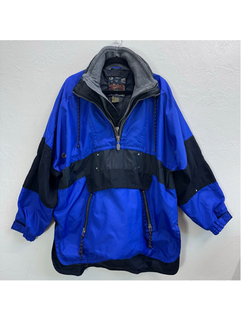 Vintage 90s Sneaux Board Gear Colorblock Ski Jacket Pullover Anorak Blue Men's M
